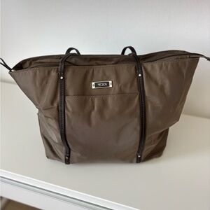 Tumi Dark Brown Nylon Shoulder Tote Bag